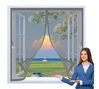 Fly Screen Curtain 50 x 135 cm Powerful Magnets, No Drill Installation, Automatically Closes, for Keeping Out Flies & Bug Heavy Duty Fly Curtains for All Types of Windows, Grey