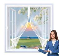 Fly Screen Curtain 70 x 135 cm Powerful Magnets, No Drill Installation, Automatically Closes, for Keeping Out Flies & Bug Heavy Duty Fly Curtains for All Types of Windows, White