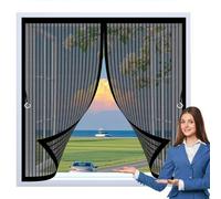 Fly Screen Curtain 80 x 135 cm Powerful Magnets, No Drill Installation, Automatically Closes, for Keeping Out Flies & Bug Heavy Duty Fly Curtains for All Types of Windows, Black