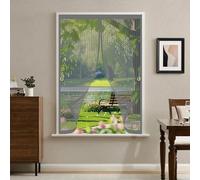 Fly Screen Curtain 85 x 90 cm Powerful Magnets, No Drill Installation, Automatically Closes, for Keeping Out Flies & Bug Magnetic Fly Curtain for All Types of Windows, Grey