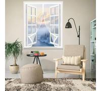 Fly Screen Curtain 92 x 77 cm with Powerful Magnets & Full Frame Magic Tape, Keep Bugs Out & Lets Fresh Air in Mosquito Proof Curtains for All Types of Windows, White