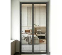 Fly Screen Door 100 X 200 Cm No Drilling, with Strong Magnets, Self-Closing, No Mosquitoes, Insect Protection The Magnetic Curtain for Balcony Patio Doors(Black,105x200cm)