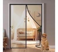 Fly Screen Door 100 X 200 Cm Without Drilling, with Strong Magnets, Self-Closing, No Mosquitoes, Insect Protection, The Magnetic Curtain(Black,120x220cm)