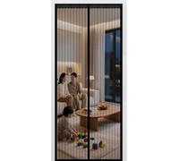 Fly Screen Door 100x 220 Cm Without Drilling, with Strong Magnets, Self-Closing, No Mosquitoes, Insect Protection, The Magnetic Curtain(Black,90x210cm)