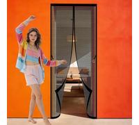 Fly Screen Door 101 x 222 cm Self Sealing Fly Screens Doors Keep Fresh Air in Bugs Out Suitable for Patio Room Balcony Bedroom, Black