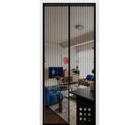 Fly Screen Door 105 x 270 cm Mesh Curtain Anti Mosquito with Powerful Magnets and Full Frame Hook&Loop, No Gap, Keep Bugs Out Lets Fresh Air in, Kid and Pet Friendly, Black