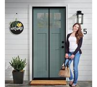 Fly Screen Door 108 x 192 cm Keep Pets Indoor, Allow Fresh Air Flow, Hands-Free Fly Insect Screen Door with Powerful Magnets for Living Room, Bedroom, Patio, Black