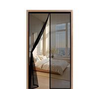 Fly Screen Door 110 x 300 cm Keep Bugs Out, Full Frame Magic Tape, Powerful Magnets, Self Sealing, No Drill Installation, Screen Doors Magnets for Patio Exterior Indoor Doors, Black