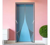 Fly Screen Door 117 x 216 cm Hundreds of Sizes Heavy Duty Bug Mesh Curtain Keep Bugs Out Lets Fresh Air in for Living Room, Bedroom, Patio, Grey