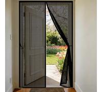 Fly Screen Door 120 x 190 cm Heavy Duty Door Magnetic Screen with Powerful Magnets and Full Frame Hook&Loop, No Gap, Keep Bugs Out Lets Fresh Air in, Kid and Pet Friendly, Black