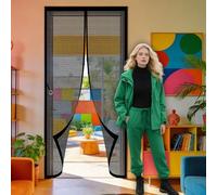 Fly Screen Door 120 x 234 cm Automatically Closes Anti Mosquito Mesh Curtain Keeps Bugs Out for Balcony Room, Bedroom, Kitchen, Children's Room, Single Sliding Room., Black