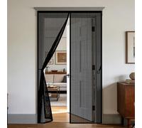 Fly Screen Door 120 x 240 cm Heavy Duty Hands-Free Fly Screen with Powerful Magnets and Full Frame Hook&Loop, No Gap, Keep Bugs Out Lets Fresh Air in, Kid and Pet Friendly, Black