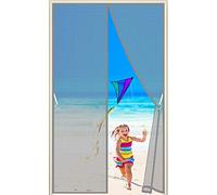 Fly Screen Door, 125x205cm, Customizable, Magnetic Door Screen Seal Automatically High Density Fly Screen Mesh Curtain Keeps Bugs Mosquitoes Out Lets Cool Breeze in, Grey