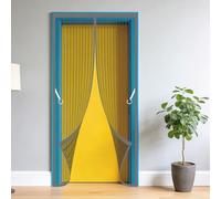 Fly Screen Door 129 x 296 cm No Drill Installation Magnetic Door Curtains Fly Screen Keeping Out Flies Bug Suitable for Patio Room Balcony Bedroom, Grey