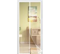 Fly Screen Door 135 x 200 cm Heavy Duty Self-Sealing Fly Mesh with Powerful Magnets and Full Frame Hook&Loop, No Gap, Keep Bugs Out Lets Fresh Air in, Kid and Pet Friendly, White