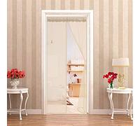 Fly Screen Door 140 x 200 cm Walk Through Easily, Super Strong Mesh, Magnets from Top to Bottom Ultra Seal Magnets Close Automatically - Beige