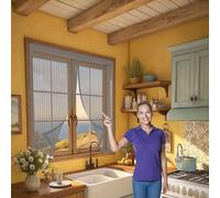 Fly Screen Door 141 x 151 cm Keep Pets Indoor, Allow Fresh Air Flow, Hands-Free Mosquito Insects Screen Mesh No-Drill Easy Installation for Living Room, Bedroom, Patio, Grey
