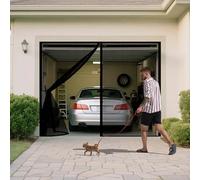 Fly Screen Door 145 x 180 cm Keep Bugs Out, Full Frame Magic Tape, Powerful Magnets, Self Sealing, No Drill Installation, Fly Nets for Doors for Patio Exterior Indoor Doors, Black