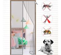 Fly Screen Door, 145 x 200 cm Magnetic Insect Door Screen, Mesh Curtain for Patio Balcony Living Room, Easy to Install, Without Drilling Gray