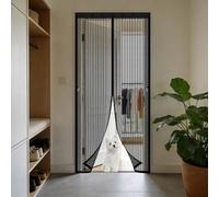 Fly Screen Door 145 x 250 cm Mosquito Proof Door Curtains with Powerful Magnets and Full Frame Hook&Loop, No Gap, Keep Bugs Out Lets Fresh Air in, Kid and Pet Friendly, Black