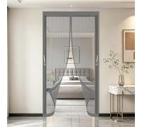 Fly Screen Door 170 x 212 cm Full Frame Magic Tape, Magnet Silent Closure, No Punching Magnetic Door Curtains Fly Screen Insect Mesh Mosquito Net for Patio Balcony, Grey