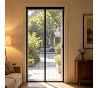 Fly Screen Door 177 x 220 cm Patio Door Nets with Magnets for Keeping Out Flies, Mosquito Net, Insect Mesh Magnetic Bug Mesh Curtain for Front Doors, Sliding Doors, Black