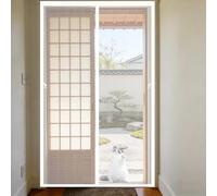 Fly Screen Door 180 x 242 cm Fly Screen Curtain for Doors with Powerful Magnets and Full Frame Hook&Loop, No Gap, Keep Bugs Out Lets Fresh Air in, Kid and Pet Friendly, White