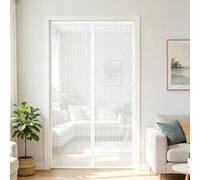 Fly Screen Door 190 x 220 cm Curtain, Heavy Duty Self-Sealing Mesh, Door Screen Automatically Closes Heavy Duty for Living Room Kitchen Patio, White