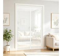 Fly Screen Door 235 x 209 cm Curtain, Heavy Duty Self-Sealing Mesh, Door Screen Automatically Closes Mosquito Proof Curtains for Living Room Kitchen Patio, White