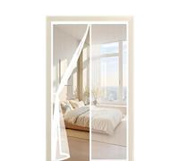 Fly Screen Door 250 x 200 cm Keep Bugs Out, Full Frame Magic Tape, Powerful Magnets, Self Sealing, No Drill Installation, Screen Doors Magnets for Patio Exterior Indoor Doors, White