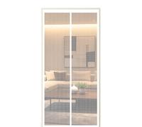 Fly Screen Door 250 x 200 cm Self Sealing Powerful Magnets Auto-Close Insect Curtain with Powerful Magnets & Full Frame Magic Tape Suitable for Patio Doors Balcony Bedroom, White