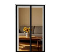 Fly Screen Door 250 x 200 cm Self Sealing Powerful Magnets Heavy Duty Mesh Curtain with Powerful Magnets & Full Frame Magic Tape Suitable for Patio Doors Balcony Bedroom, Black