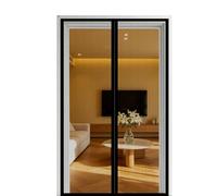 Fly Screen Door 250 x 200 cm Self Sealing Powerful Magnets Screen Doors with Magnets with Powerful & Full Frame Magic Tape Suitable for Patio Doors Balcony Bedroom, Black