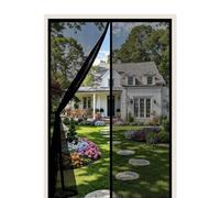 Fly Screen Door 260 x 180 cm Keep Bugs Out, Full Frame Magic Tape, Powerful Magnets, Self Sealing, No Drill Installation, Pet Screen Door Fly Net for Balcony Bedroom Doors, Black