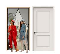 Fly Screen Door 260x190cm Magnetic Fly Screen Door Magnetic Soft Screen Doors Encrypted to Prevent Bug Full Frame Magic Tape Magnet Silent Closure No Punching Keep Insects Out Black