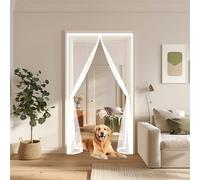 Fly Screen Door 300 x 200 cm Keep Bugs Out, Full Frame Magic Tape, Powerful Magnets, Self Sealing, No Drill Installation, Magnetic Door Screen for Patio Exterior Indoor Doors, White