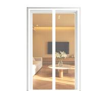 Fly Screen Door 50 x 220 cm Self Sealing Powerful Magnets Screen Doors with Magnets with Powerful & Full Frame Magic Tape Suitable for Patio Doors Balcony Bedroom, White