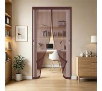 Fly Screen Door 50 x 270 cm Full Frame Magic Tape, Magnet Silent Closure, No Punching Heavy Duty Mesh Magnetic Back Door Fly Screen Mesh Curtains for Terrace, Cellar, Brown