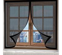 Fly Screen Door 63 x 109 cm Anti-Tearing Mosquito Door Net Keep Fly Bug Out with Powerful Magnets Anti-Mosquito Curtain for Balcony, Terrace, Cellar, Black