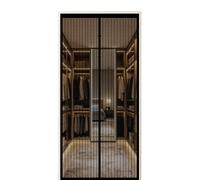 Fly Screen Door 65 x 220 cm Self Sealing Powerful Magnets Magnetic Fly Screen Doors with Powerful Magnets & Full Frame Magic Tape Suitable for Patio Doors Balcony Bedroom, Black