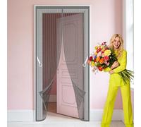 Fly Screen Door 65 x 270 cm Powerful Magnets Mosquito Double Door Keeps Flies Mosquitoes Out for Living Room, Bedroom, Patio, Grey