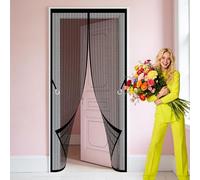 Fly Screen Door 69 x 268 cm Powerful Magnets Mosquito Double Door Keeps Flies Mosquitoes Out for Living Room, Bedroom, Patio, Black