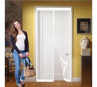Fly Screen Door 82 x 228 cm Keep Pets Indoor, Allow Fresh Air Flow, Hands-Free Screen Doors with Magnets with Powerful Magnets for Living Room, Bedroom, Patio, White