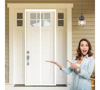 Fly Screen Door 83 x 225 cm Magnetic Flying Insect Door with Powerful Magnets and Full Frame Hook&Loop, No Gap, Keep Bugs Out Lets Fresh Air in, Kid and Pet Friendly, White