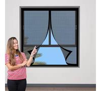 Fly Screen Door 90 x 160 cm Keep Pets Indoor, Allow Fresh Air Flow, Hands-Free Fly Door Net Curtains No-Drill Easy Installation for Living Room, Bedroom, Patio, Black