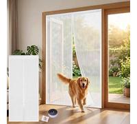 Fly Screen Door 90 X 210 Cm Translucent, Tear-Resistant, Strap At The Top, No Drilling, Automatic Closing, Cannot Be Shortened Doors(White,180x220cm)