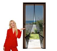 Fly Screen Door 99 x 183 cm Full Frame Magic Tape Screen Door Keeps Bugs Out Suitable for Balcony, Terrace, Cellar, Bedroom and Sliding Room, Black