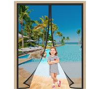 Fly Screen Door Curtain 200x220cm Heavy Duty Anti Mosquito Mesh Fly Curtain Nets Seal Automatically Anti Mosquito for Keeping Out Flies Kid&Pet Friendly Black