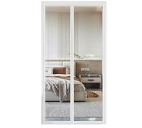 Fly Screen Door, Insect Protection Balcony 90 X 200 Cm, More Durable Than that, Cat Claw Safe, Cannot Be Shortened(White,110x210cm)