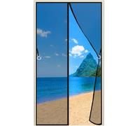 Fly Screen Door Keep Insects Out Mosquito Door Screen Top-to-Bottom Seal Automatically, (663 Size) 185x220cm for Balcony Sliding Doors Living Room Black